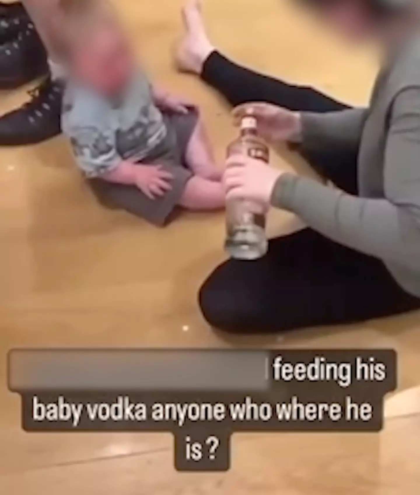 The woman can be seen pouring clear liquid into a bottle cap.