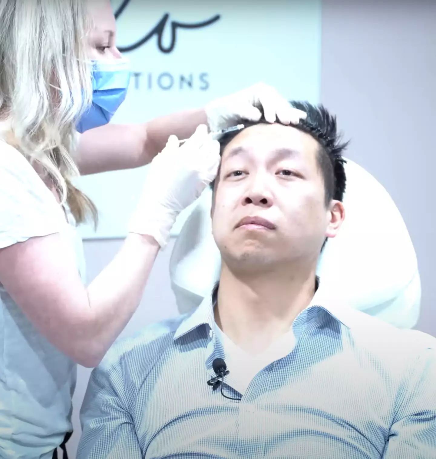 He had 39 units of Botox injected into the right side of his face (Youtube/Arlo Medical Injections)