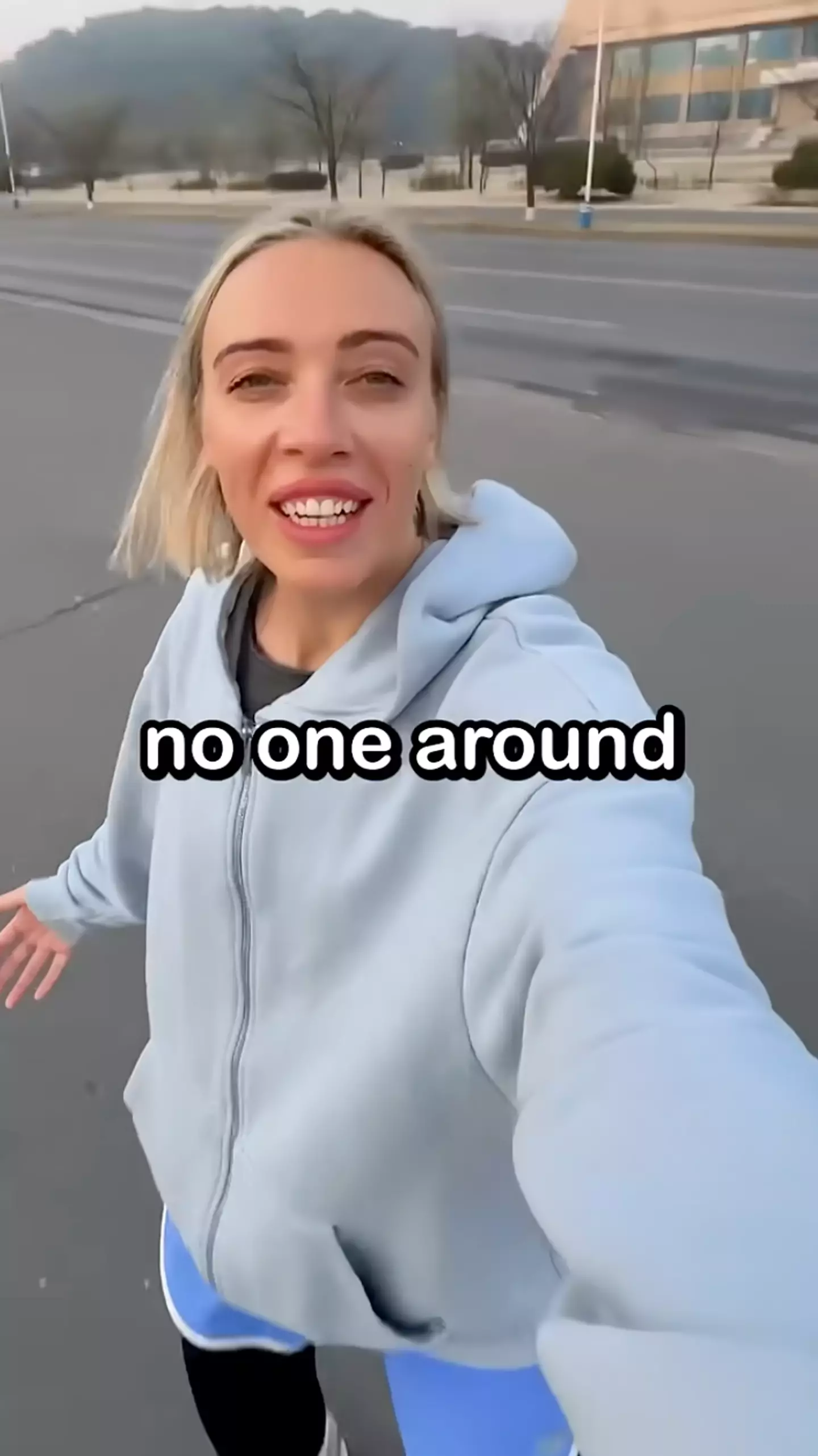 She managed to wander the streets of Pyongyang on her own (YouTube/Drew Binsky)