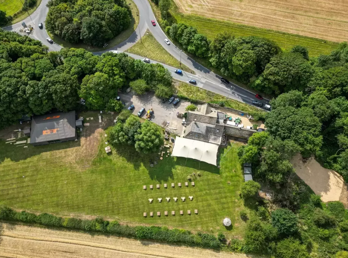 He's ended up going through '2 stretch tents and 30 sun brollies'. (SWNS)