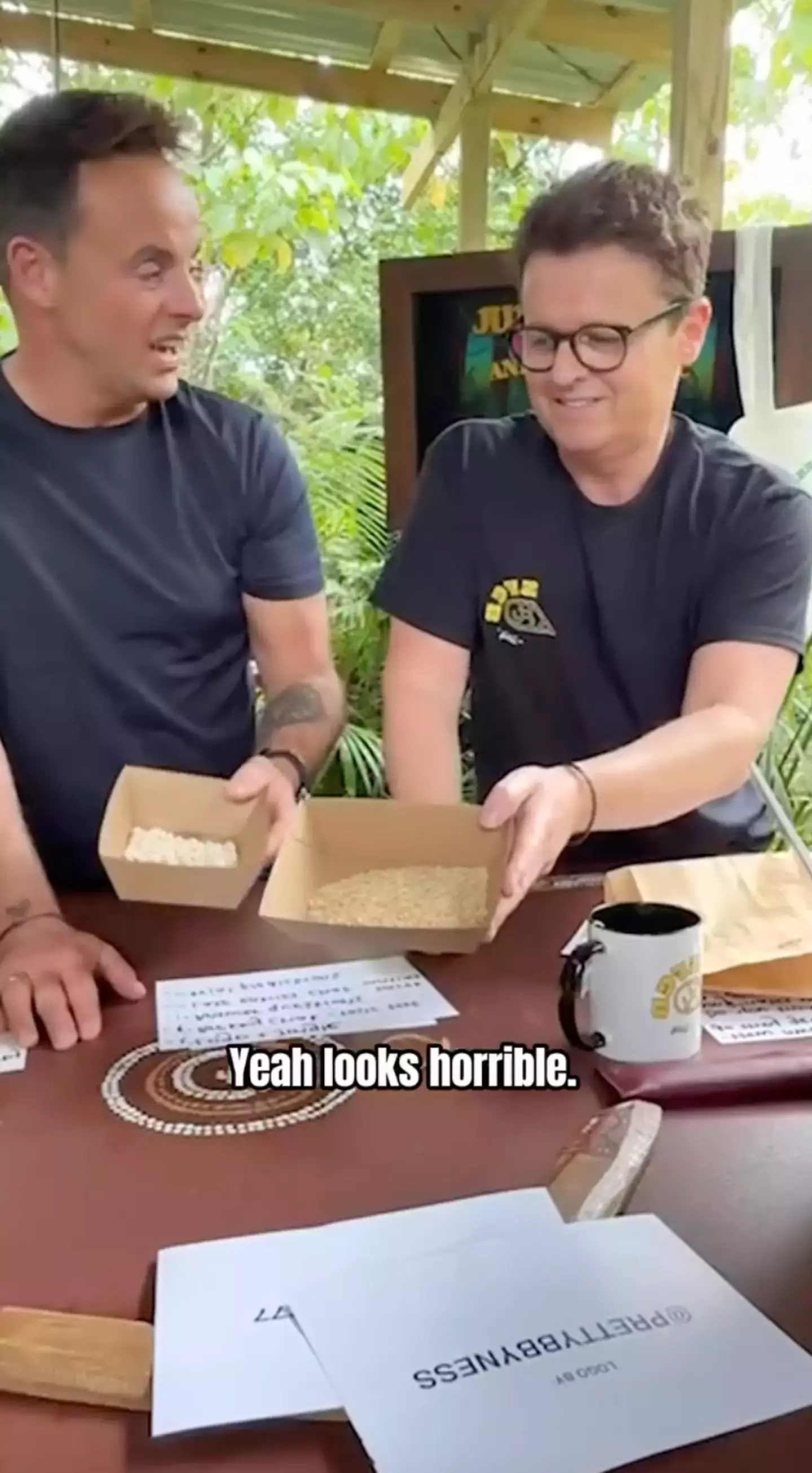 Ant and Dec have also addressed the dire food portions (X/@antanddec)