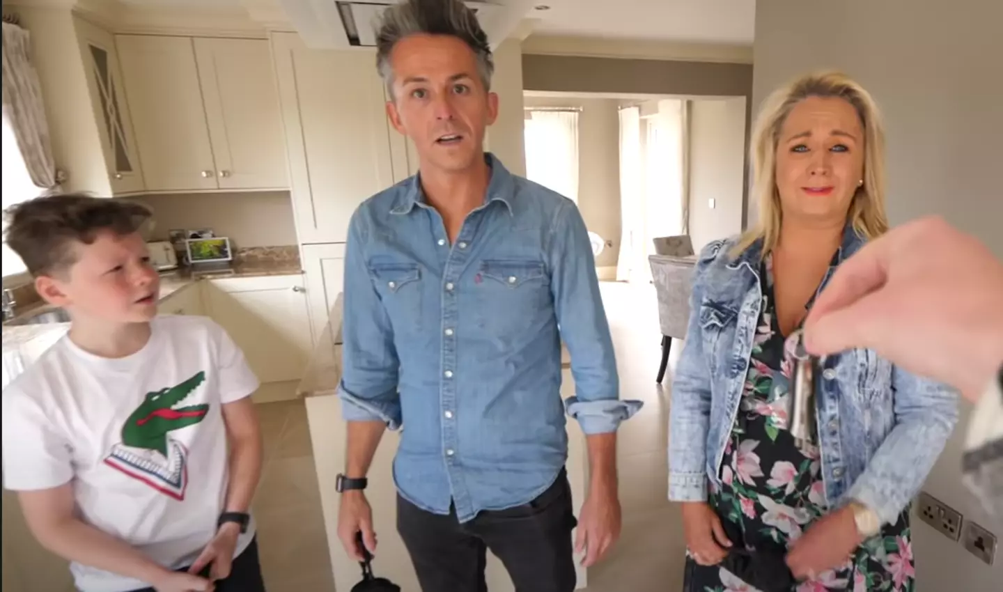 Irish YouTuber Adam Beales' parents and younger brother were left speechless when surprised with a new house.