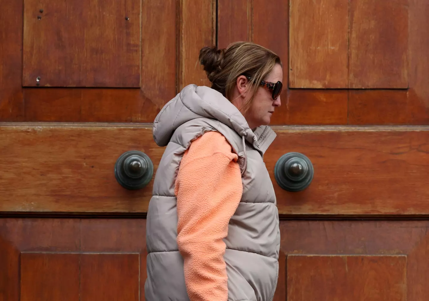 Lisa leaving her husband's inquest recently (Collinsphotos)