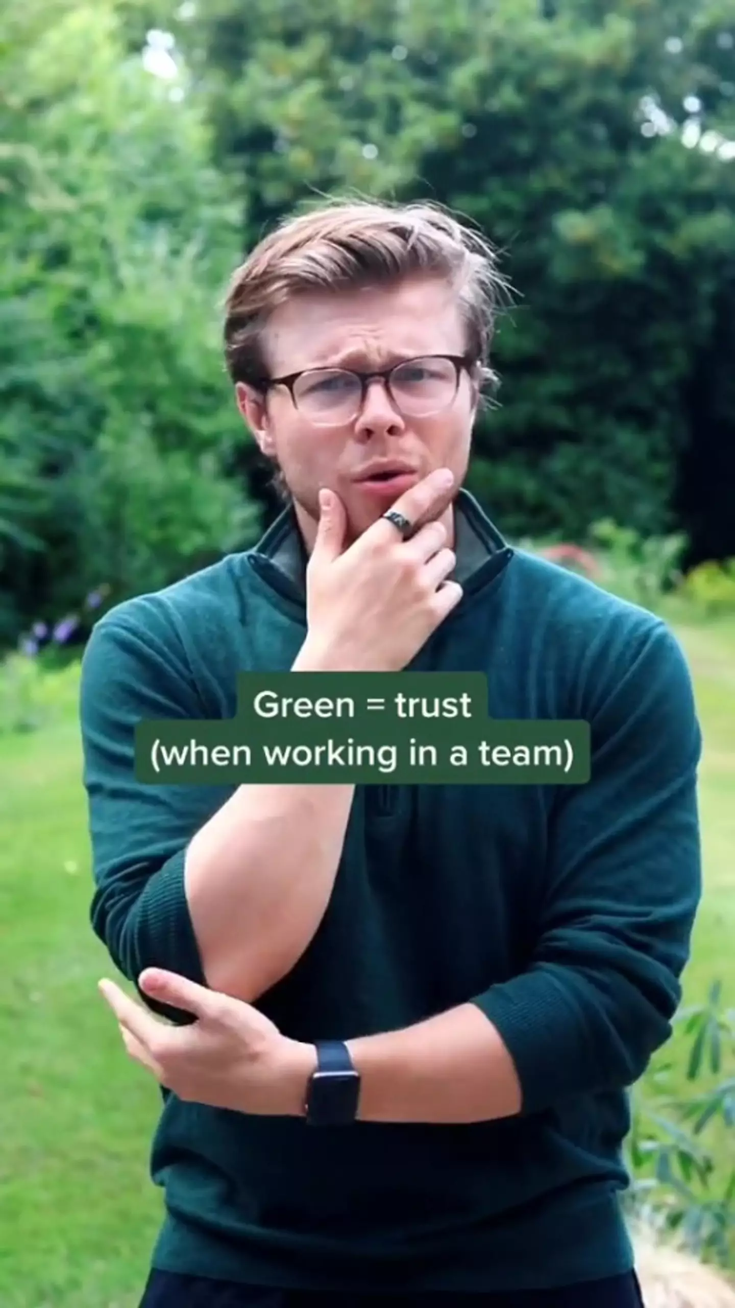 According to the TikToker, green is a colour that represents trust.