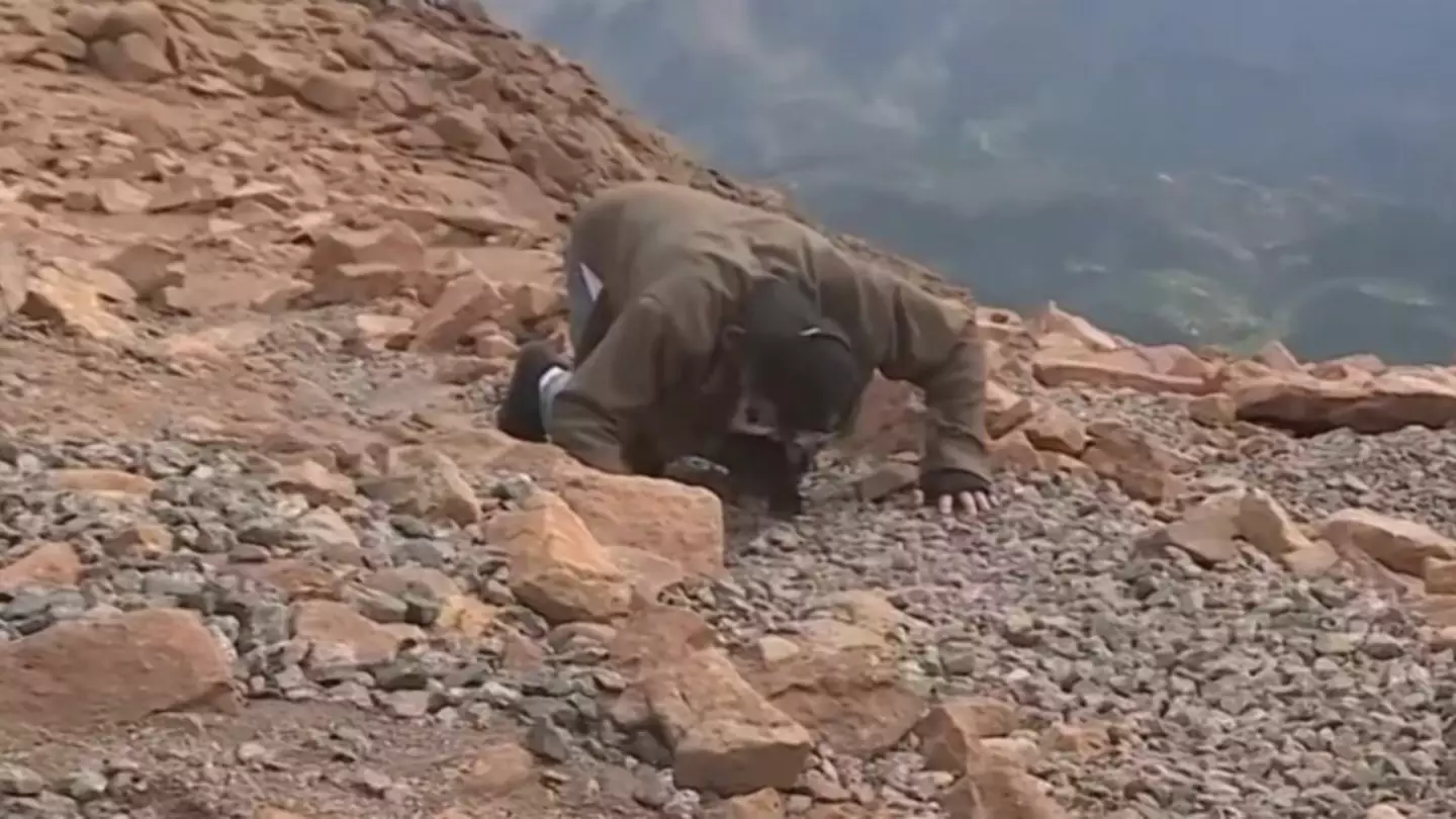 Man Sets Record For Pushing Peanut Up Mountain Using His Nose