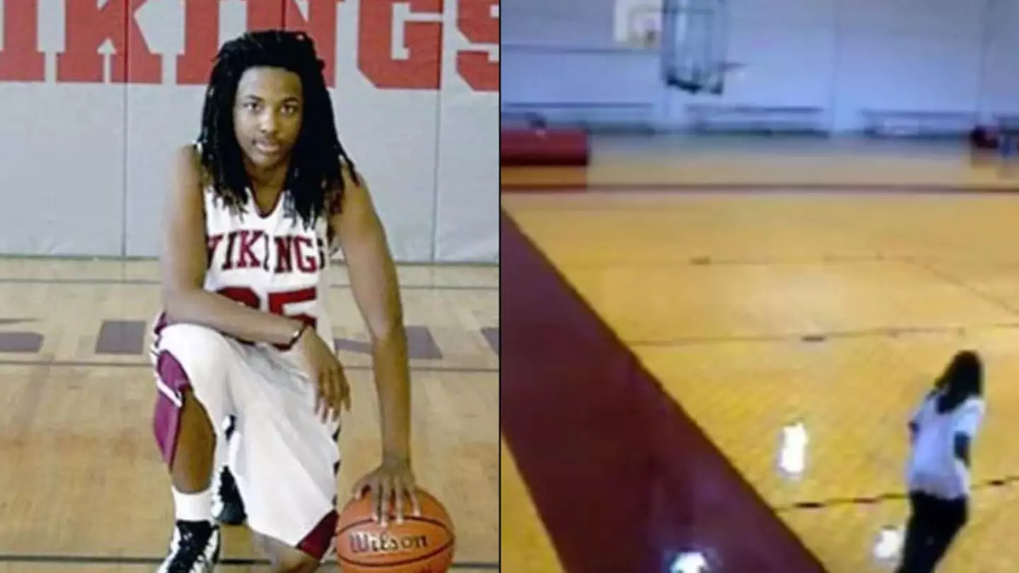 Image shows final moments of teenager found dead at school gym in case still unsolved to this day