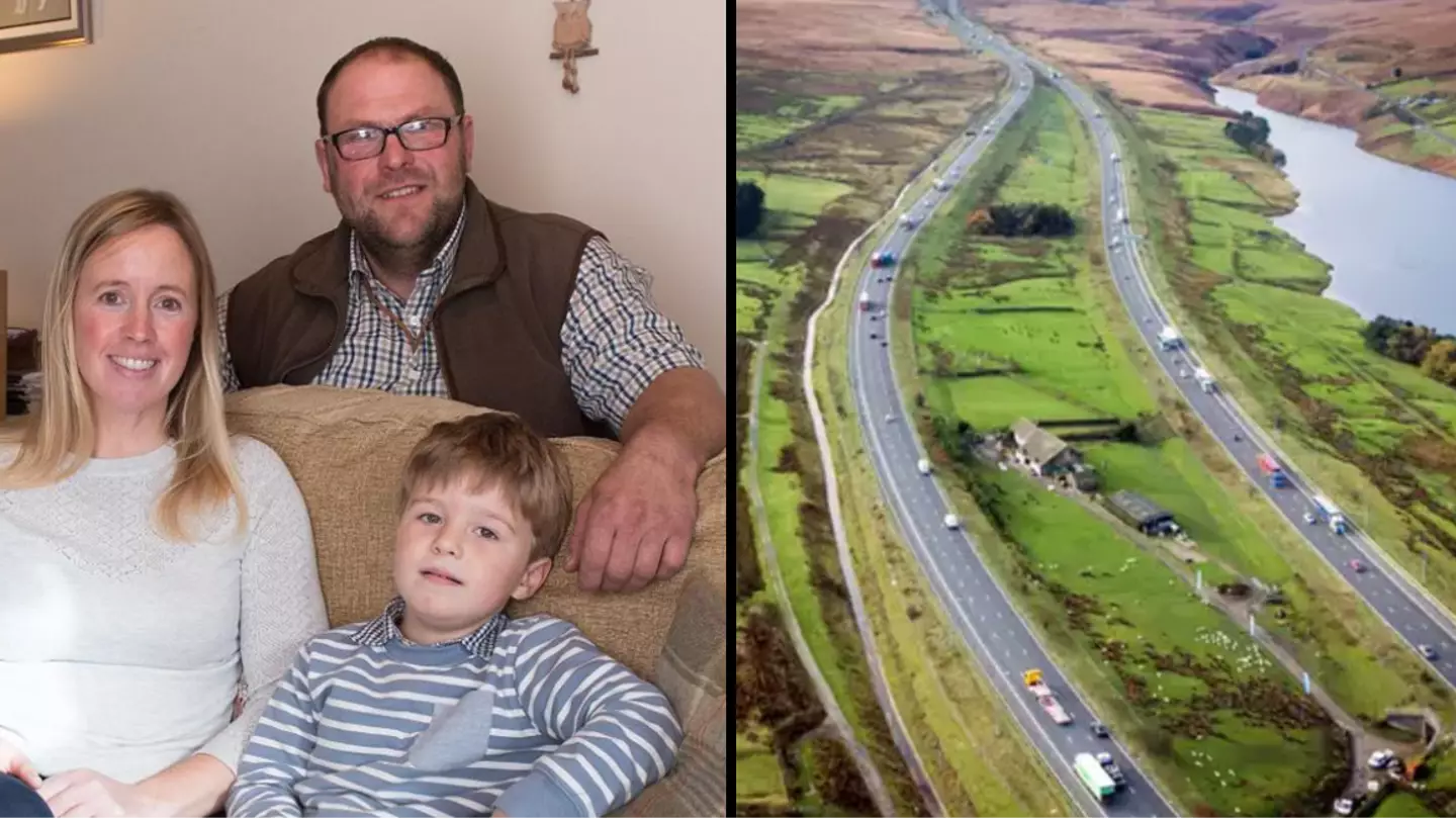 Family from house in middle of busy M62 motorway say noise and straying sheep are their biggest problems