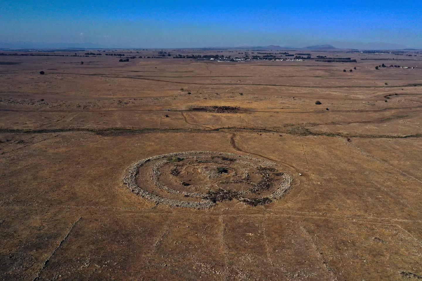 Rujm el-Hiri from the sky (MENAHEM KAHANA/AFP via Getty Images)