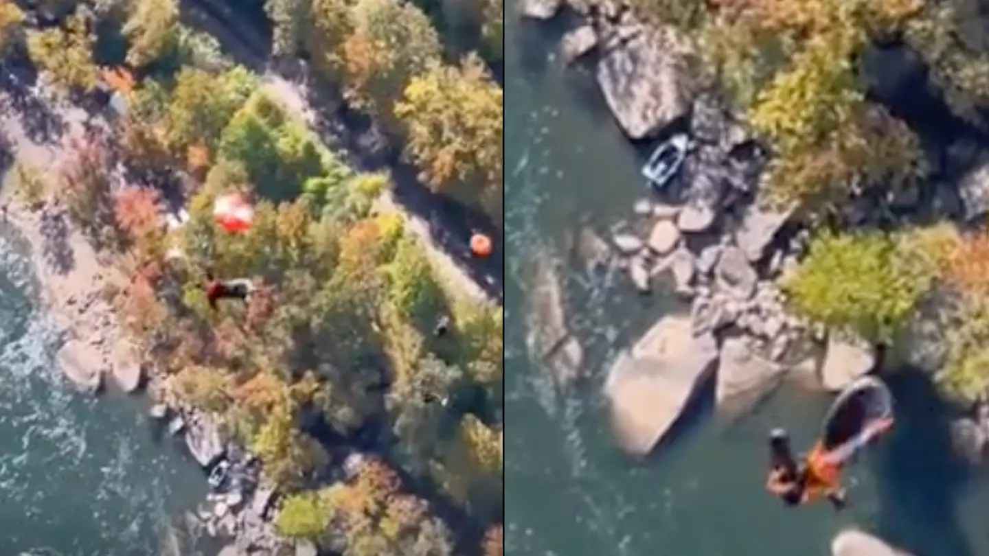 Base jump goes horribly wrong after parachute doesn't open causing mid-air collision