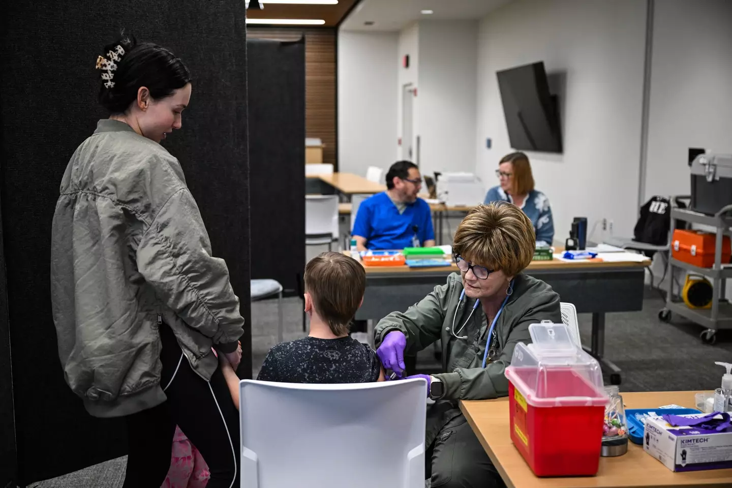 Following Kaylee's death, parents have been rushing their children to get vaccinated in Texas (RONALDO SCHEMIDT/AFP via Getty Images)