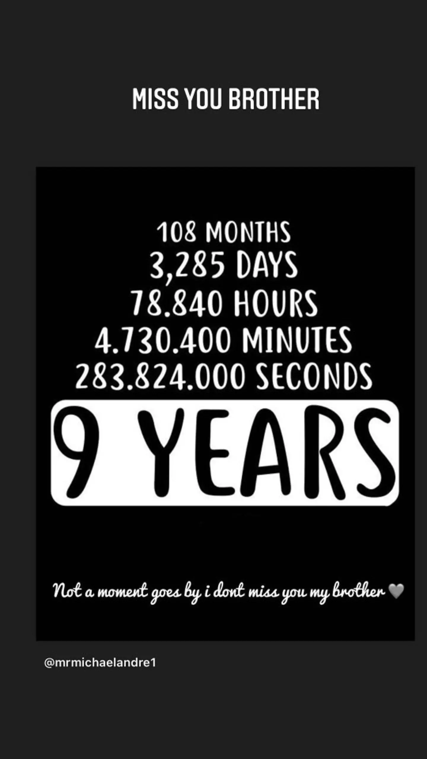 He shared a tribute to his late brother in December 2021.