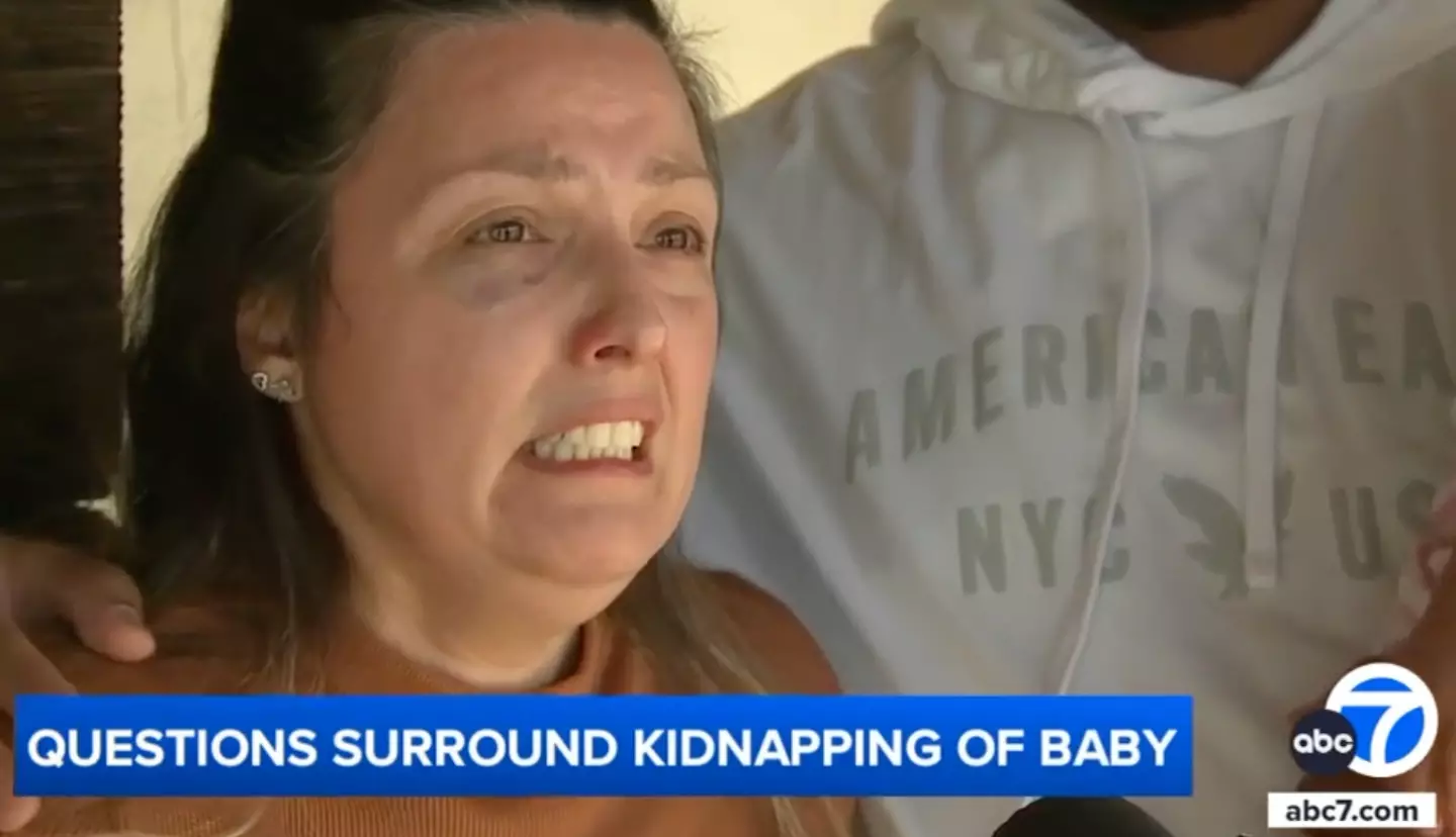 Rebecca Haro says her infant son was kidnapped while she changed his nappy in front of a Big 5 Sporting Goods store (ABC 7)