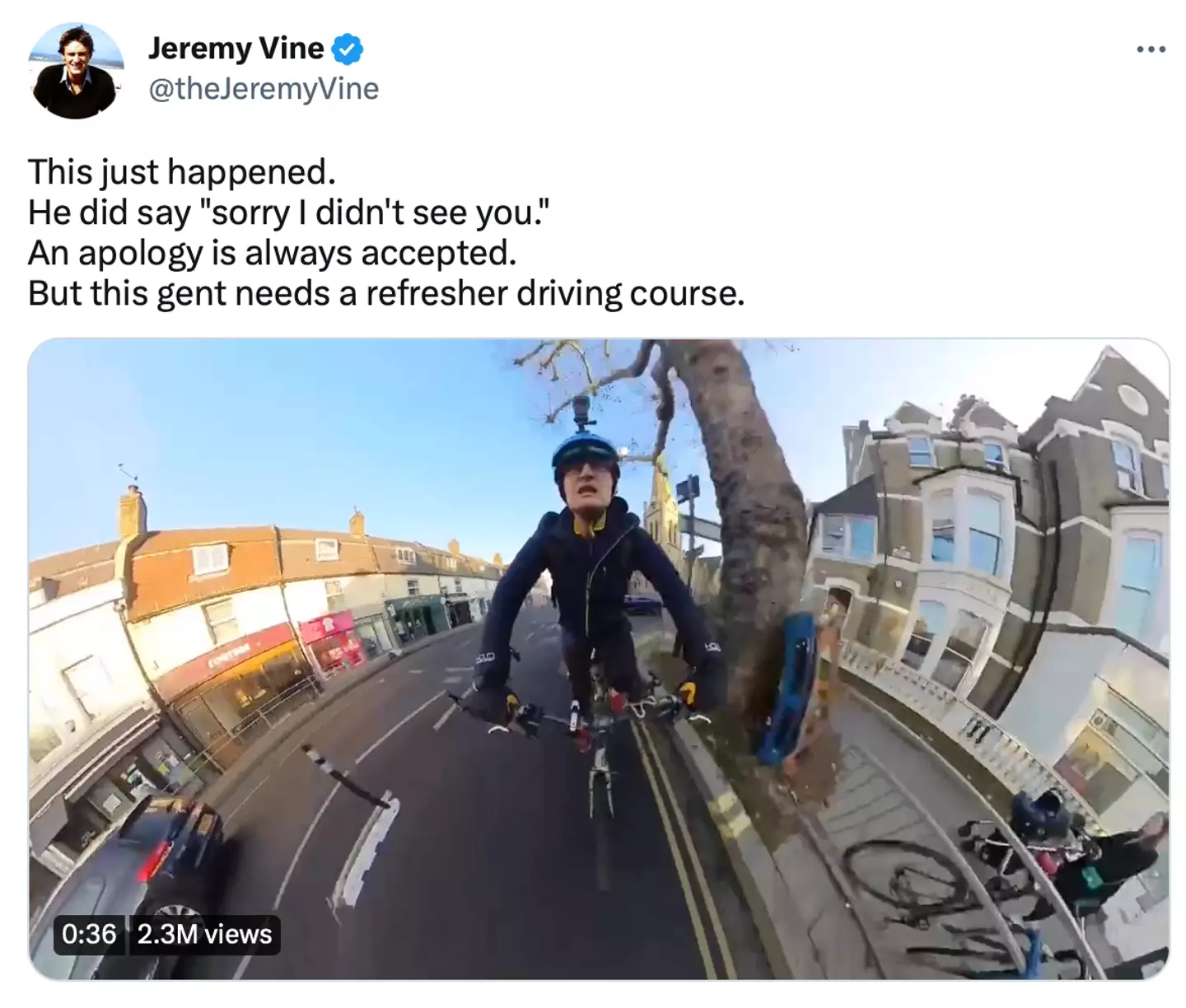 Jeremy shared the footage from the incident online.