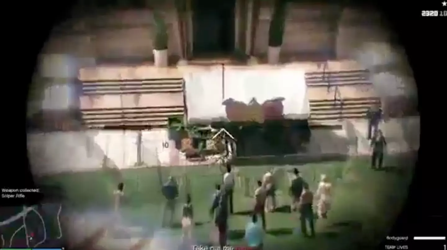 It appears to depict Kirk's assassination (@gtasixinfo/X)