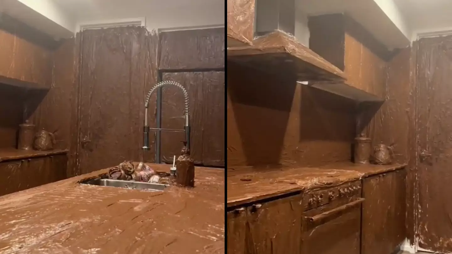Kid covers his parents' entire kitchen in Nutella in truly horrifying scenes