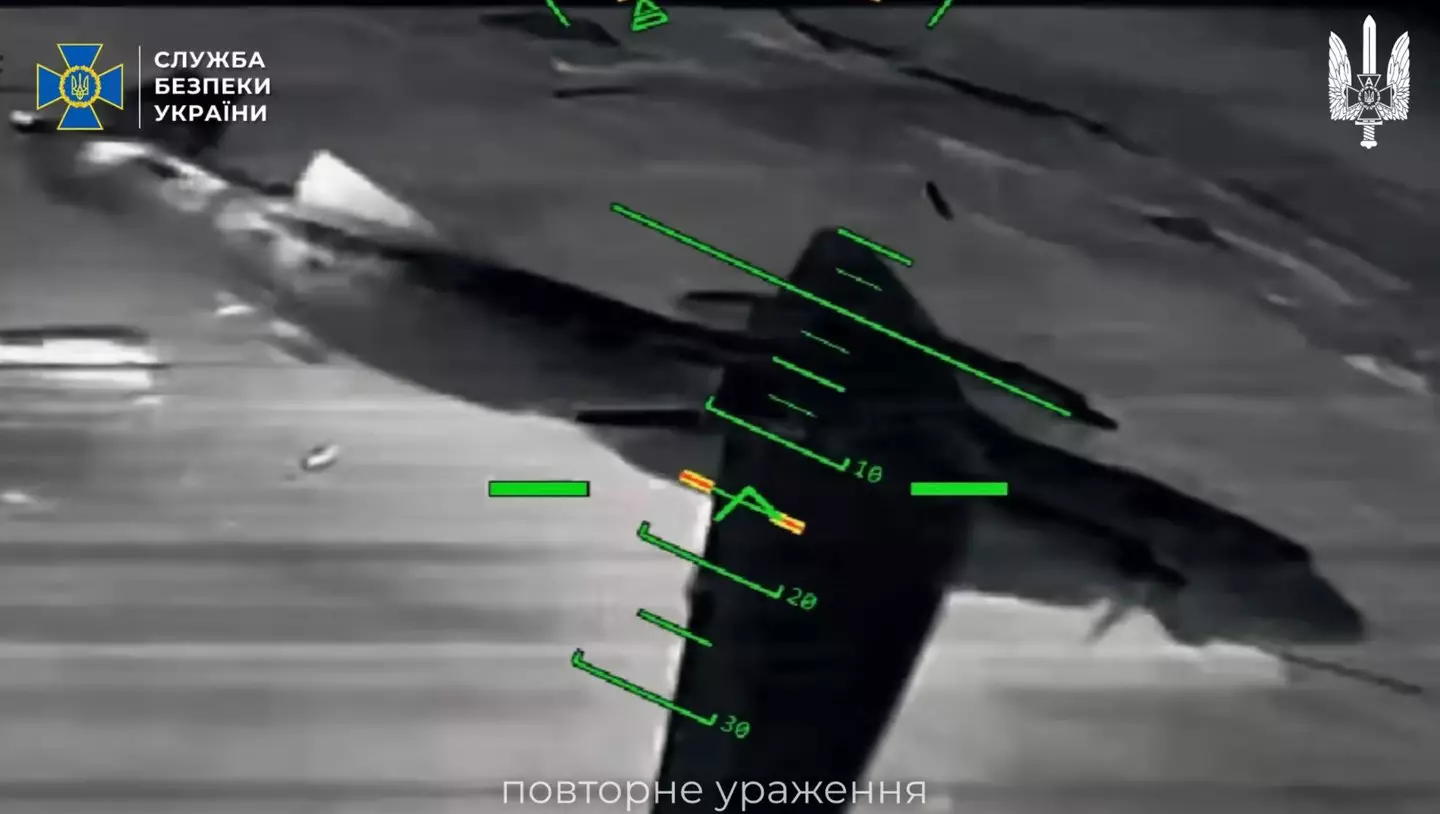 A fleet of Russian aircraft were destroyed at five different military bases by Ukrainian drones (Security Service of Ukraine)