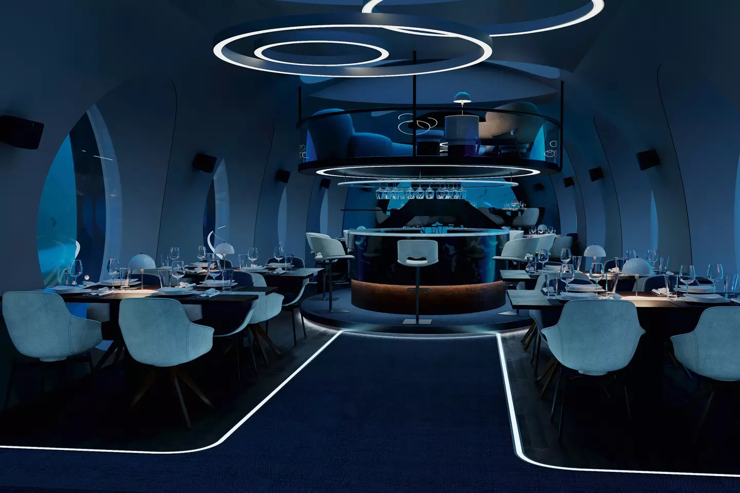 The floor spaced could accommodate a restaurant.