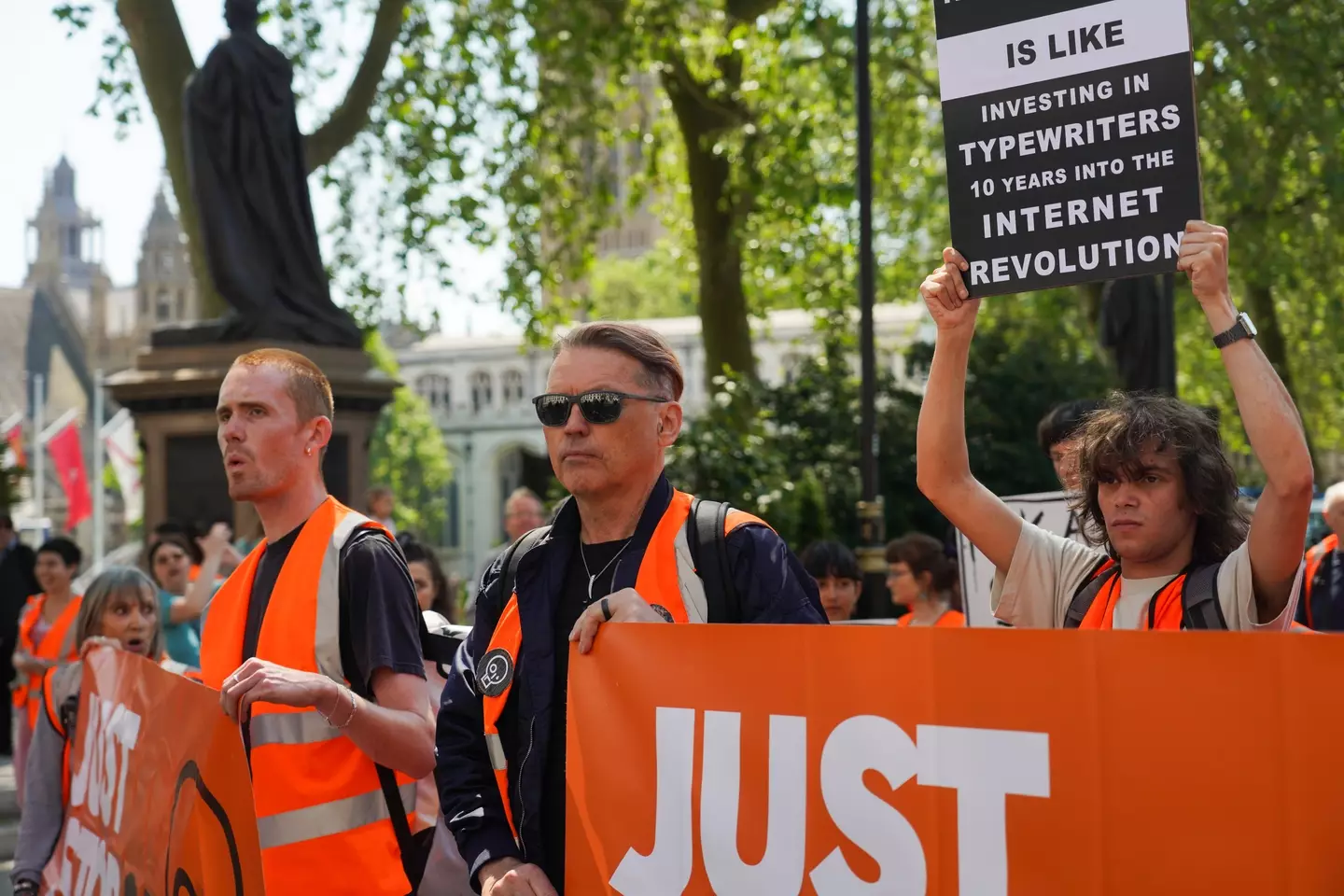 Vince at a Just Stop Oil protest over the summer of 2023.
