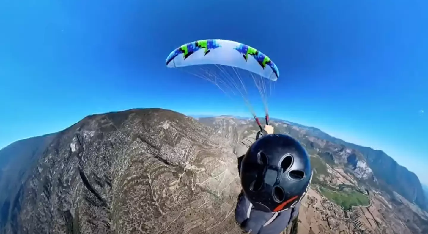 Kevin Philipp was doing acro-paragliding in Organya, Spain.