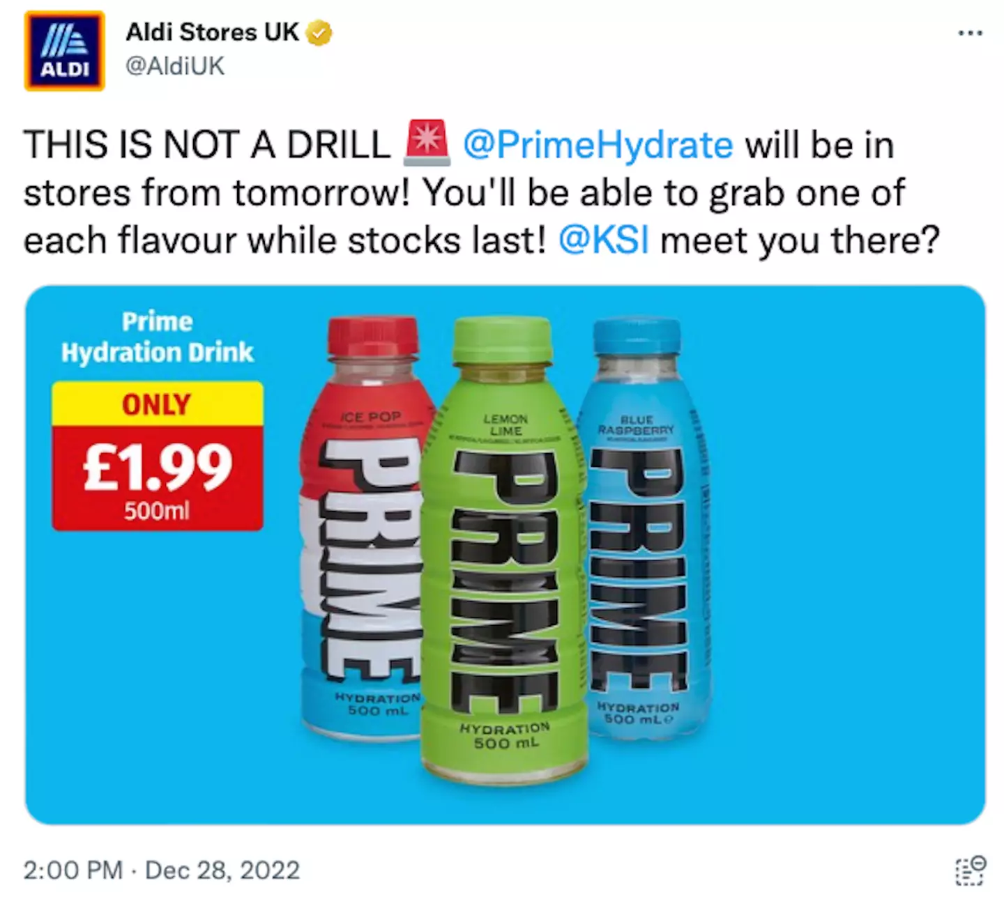 Chaos has ensued since Aldi made the Prime energy drink available in its stores.