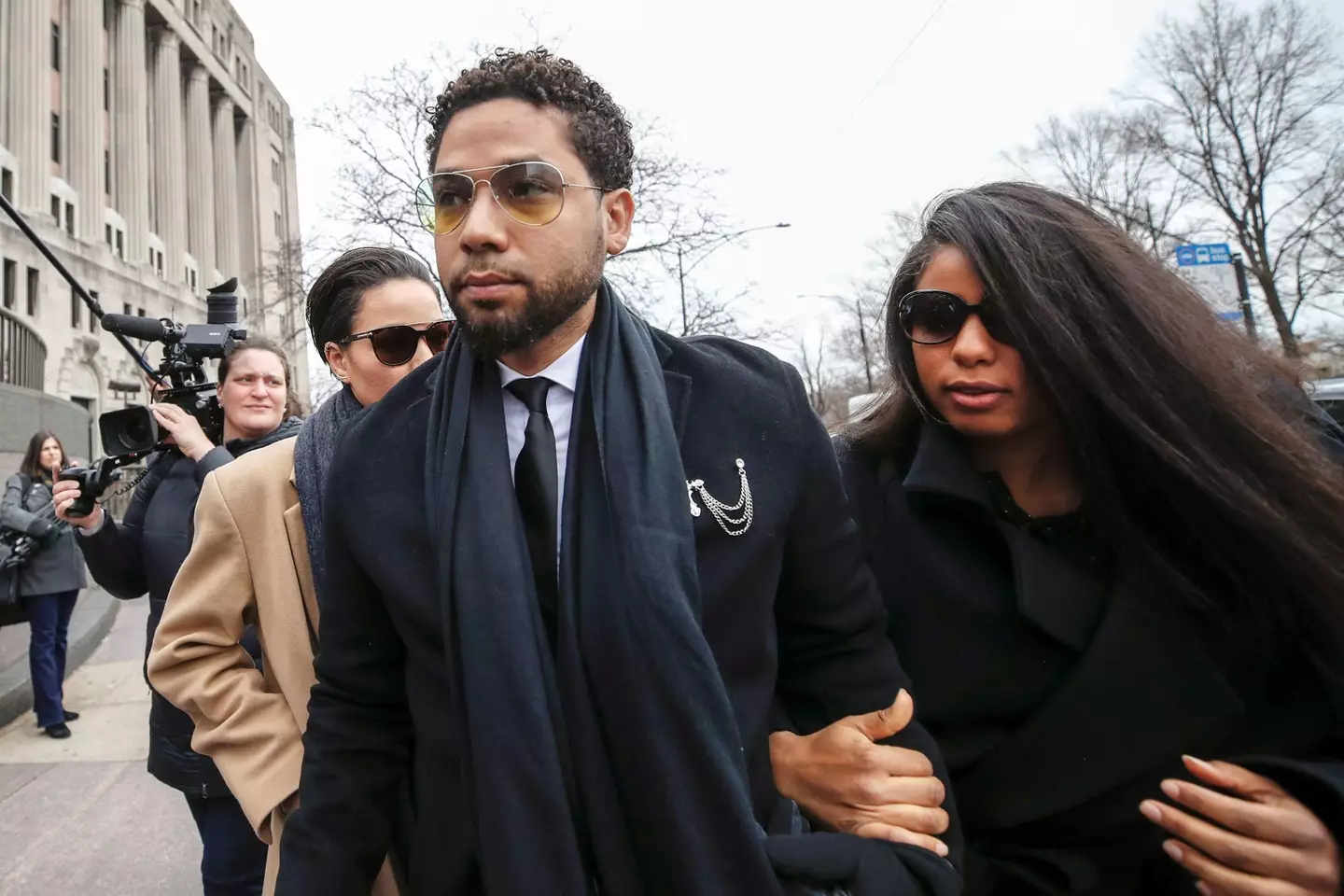 Smollett arriving in court for his arraignment.