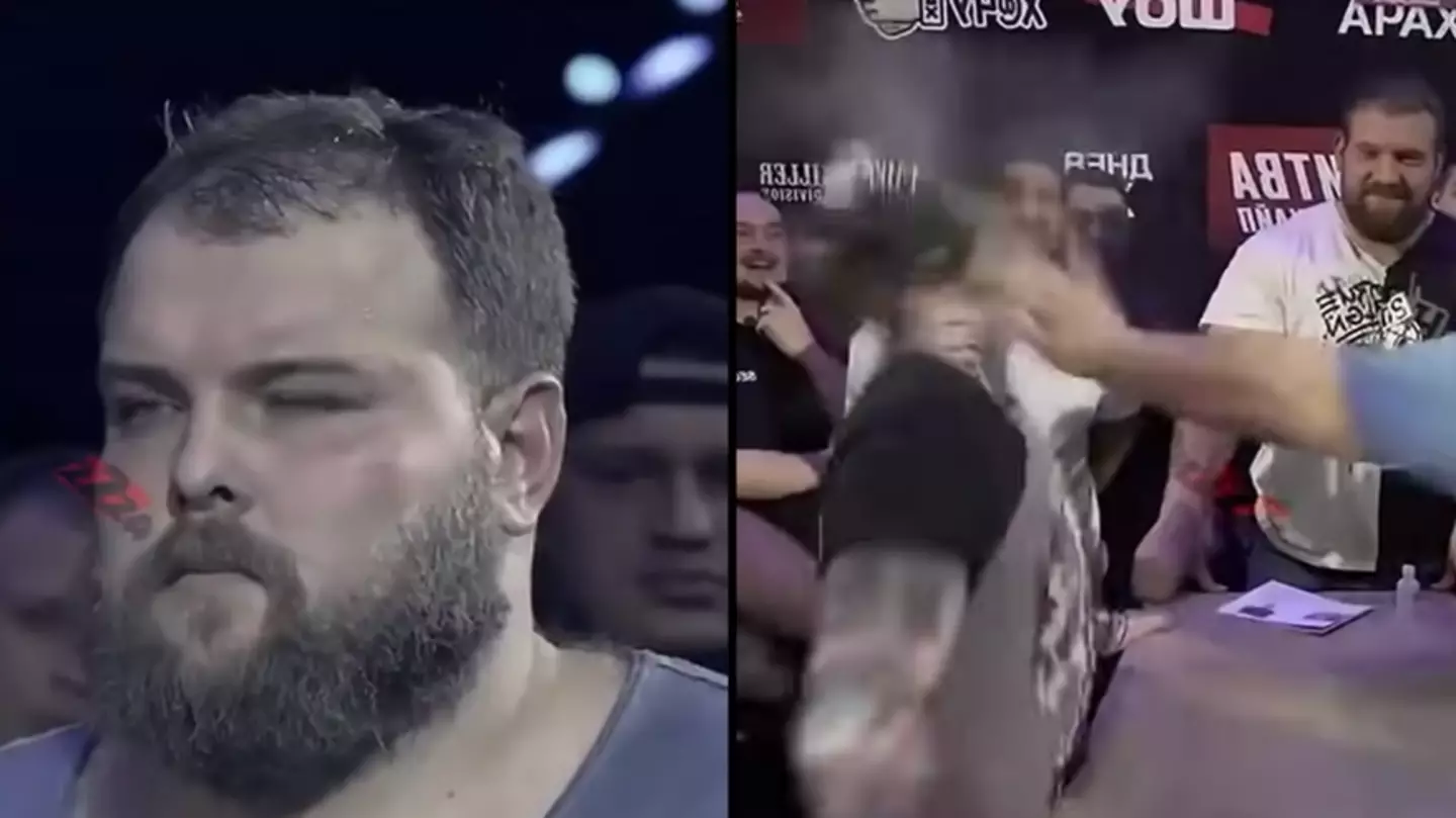 Man lands brutal slap at Russian slapping championship