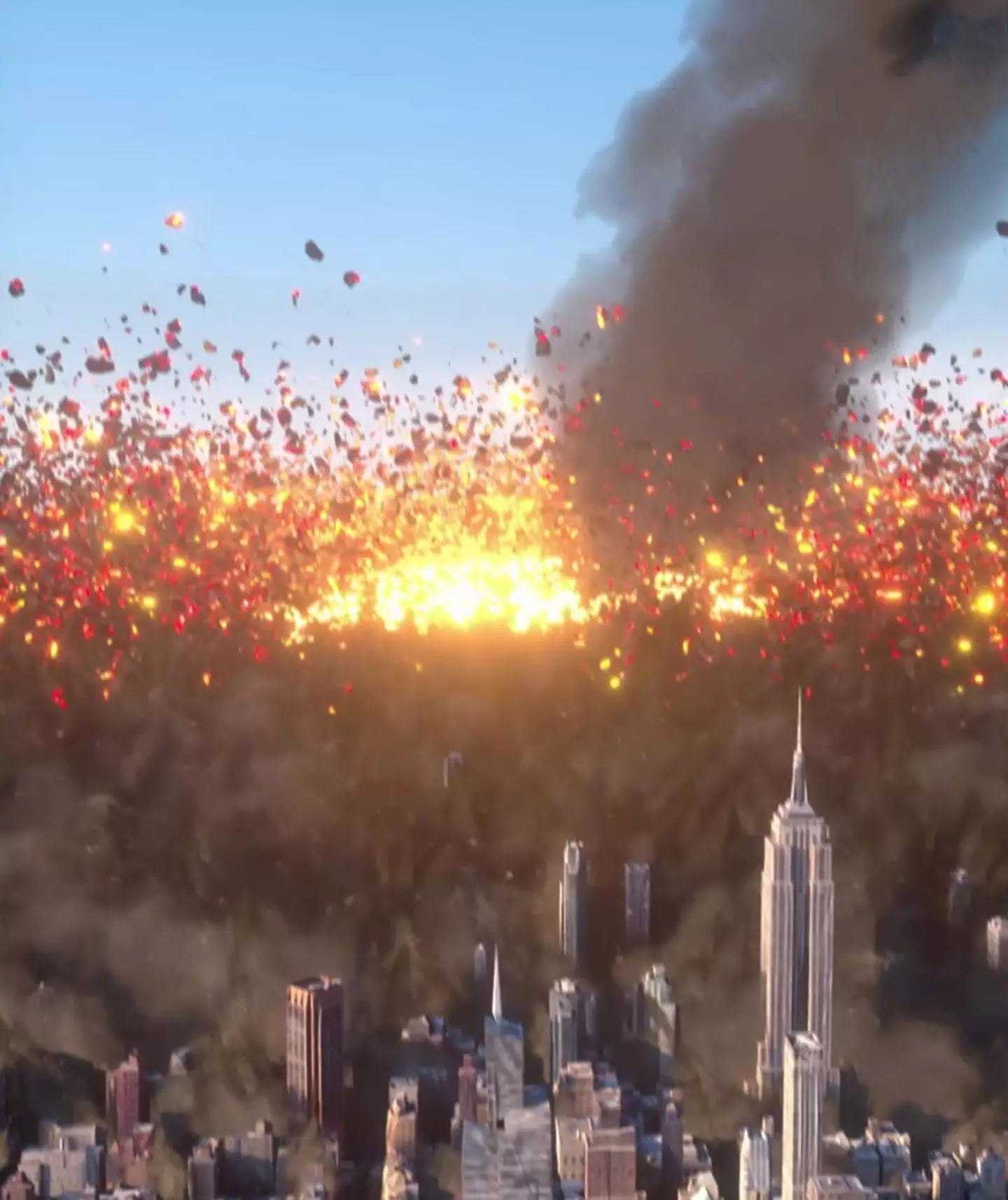 A simulation video shows what would happen if asteroid '2024 YR4' came into contact with Earth (SWNS)