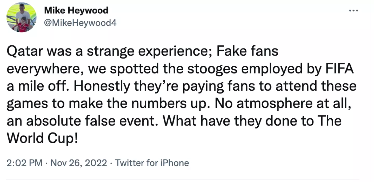 Speculation about fake fans has been rife since the World Cup kicked off.
