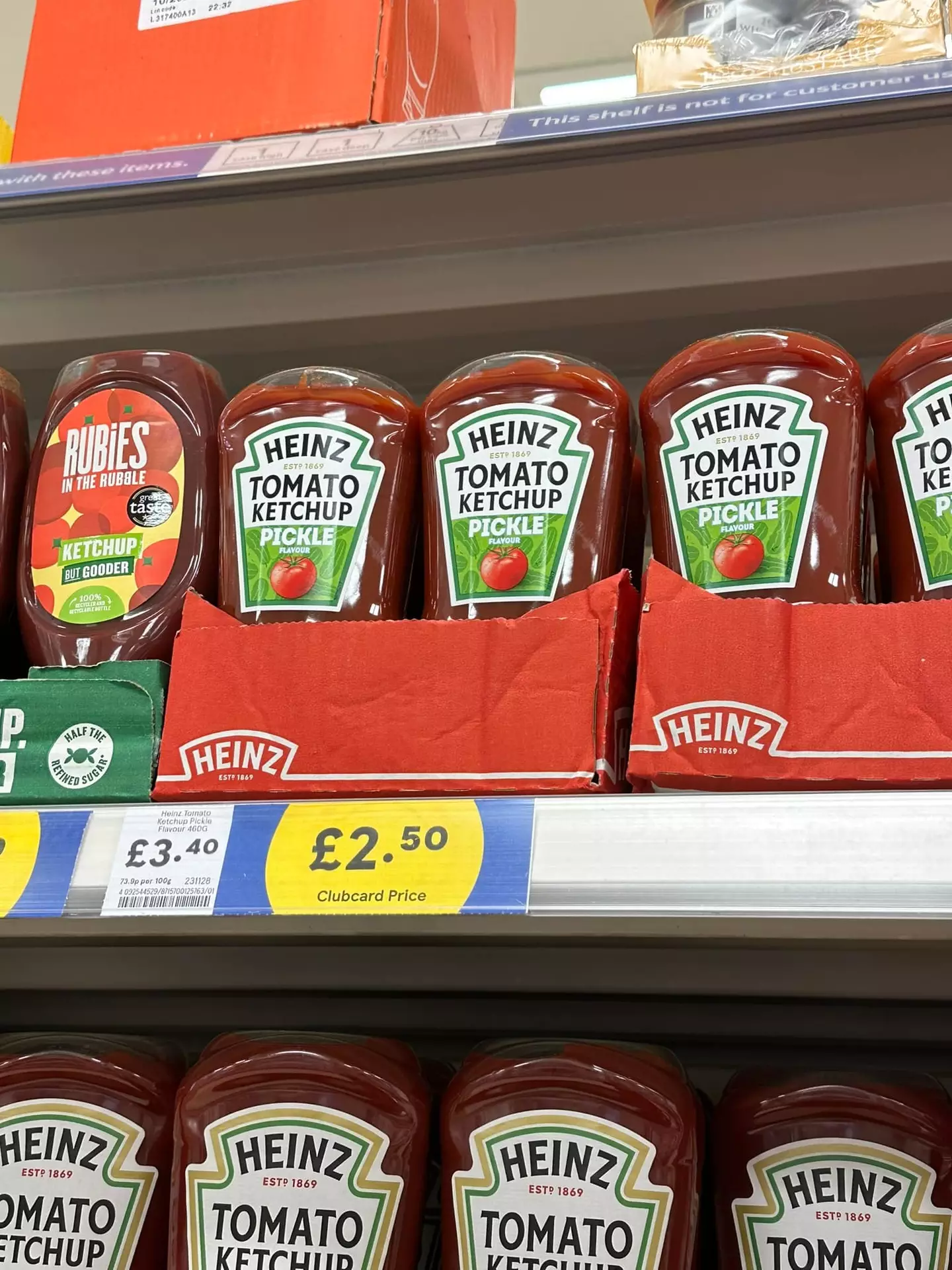 The new sauce was spotted by shoppers in Tesco.