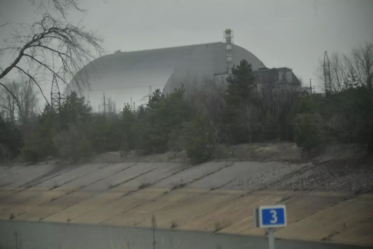 Chernobyl's covered fourth reactor.