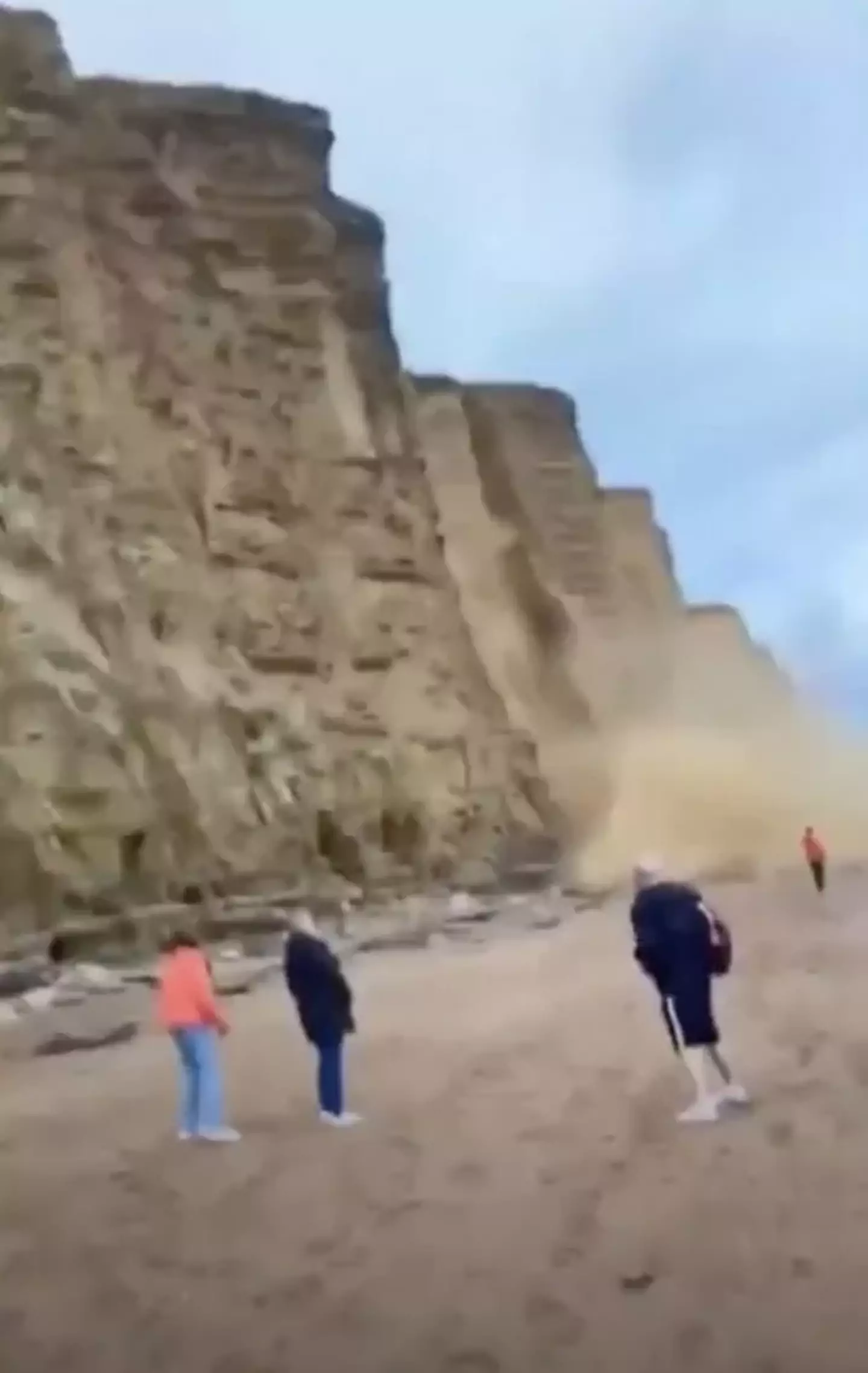 Several people were at the beach when the cliff collapsed.