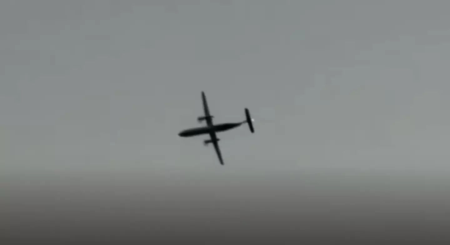 The plane could be seen doing outrageous flips in the air (ITV)