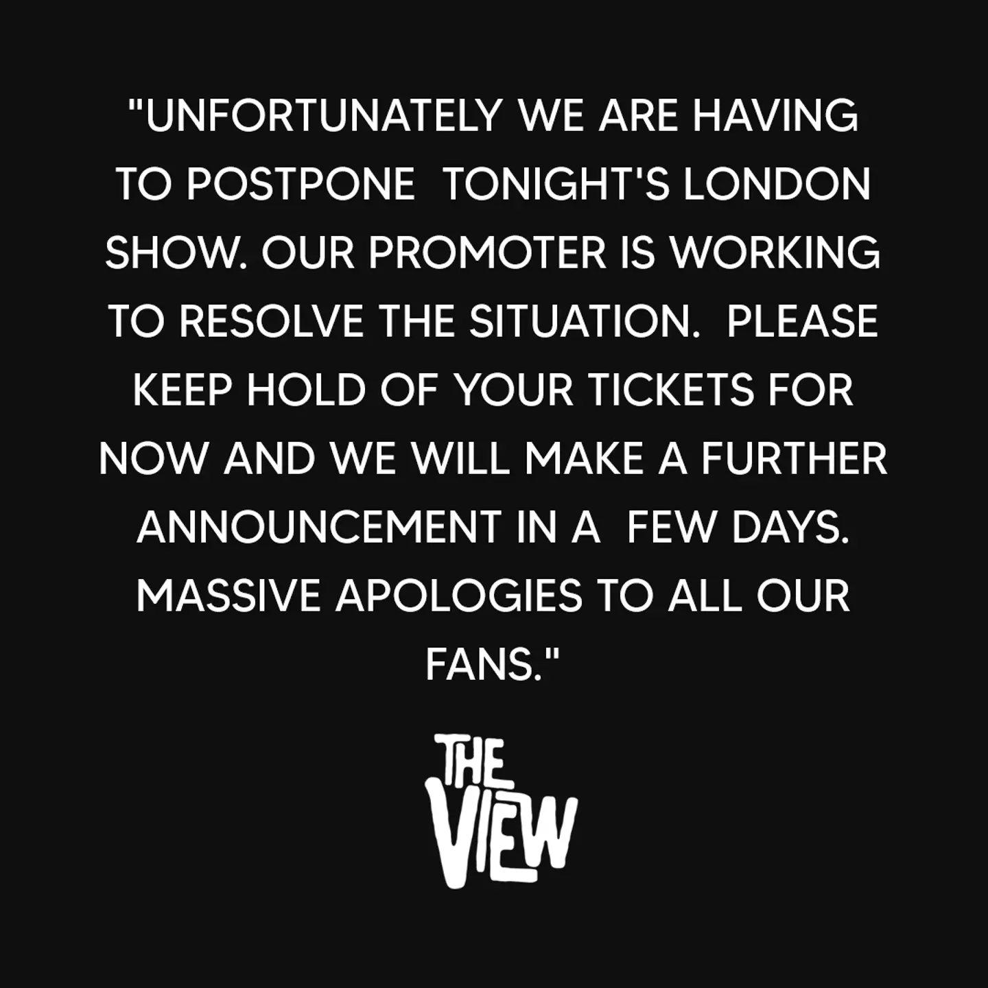 The View has issued a statement online.
