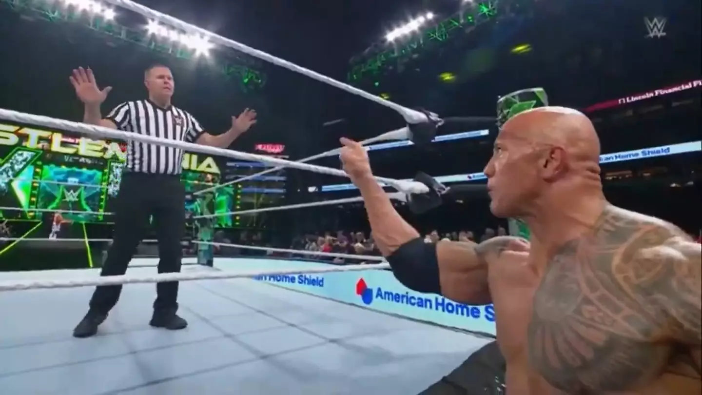 The Rock told the referee not to count anyone out or they'd be fired.