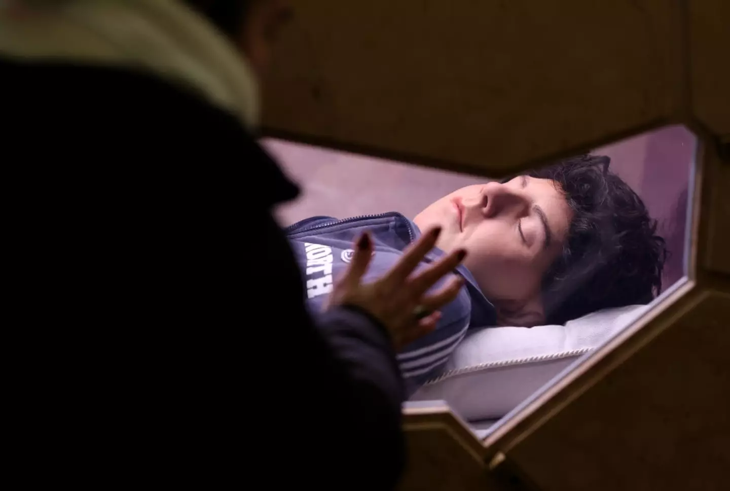Carlo's body is encased in a wax mould (Franco Origlia/Getty Images)