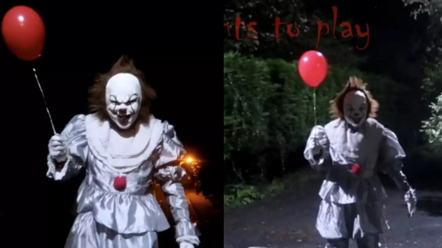 Man dressed as killer clown seen roaming UK streets with trail of red balloons