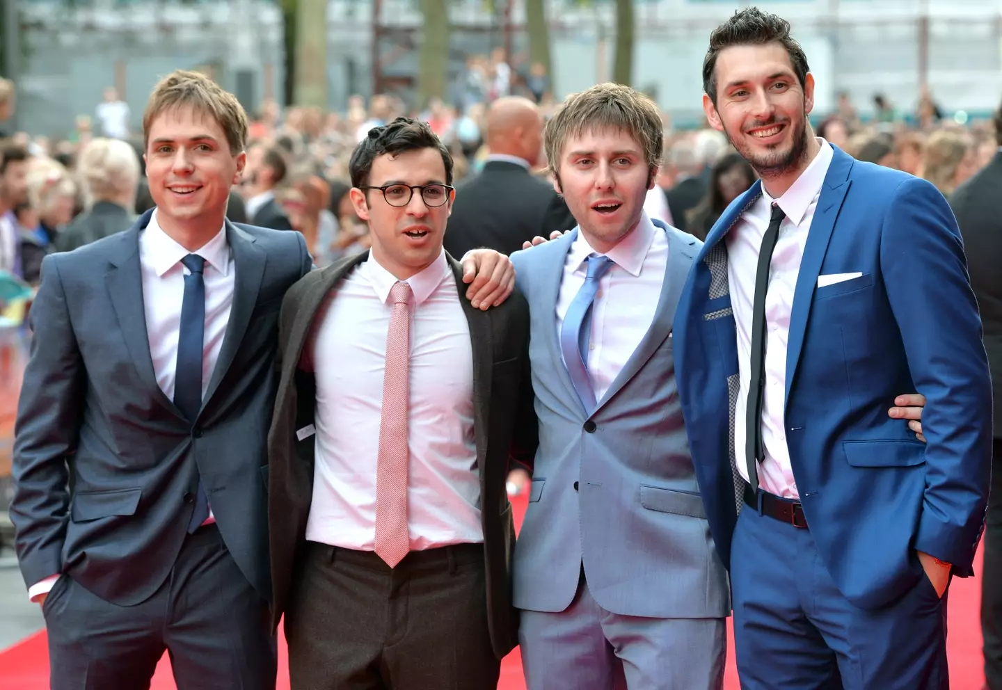 Joe Thomas, Simon Bird, James and Blake Harrison all starred in The Inbetweeners (Anthony Harvey/Getty Images)