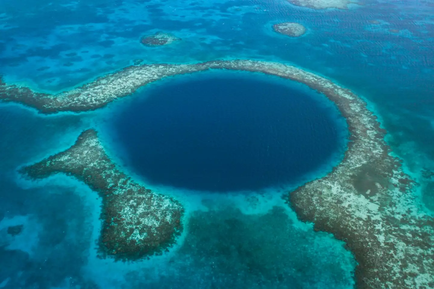 The Great Blue Hole is some 60 miles off the coast of Belize. (Elliott Pelling/Getty Images)