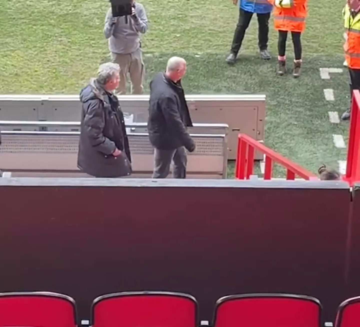 Ferrell stepped on to the grass at the Racecourse before kickoff.