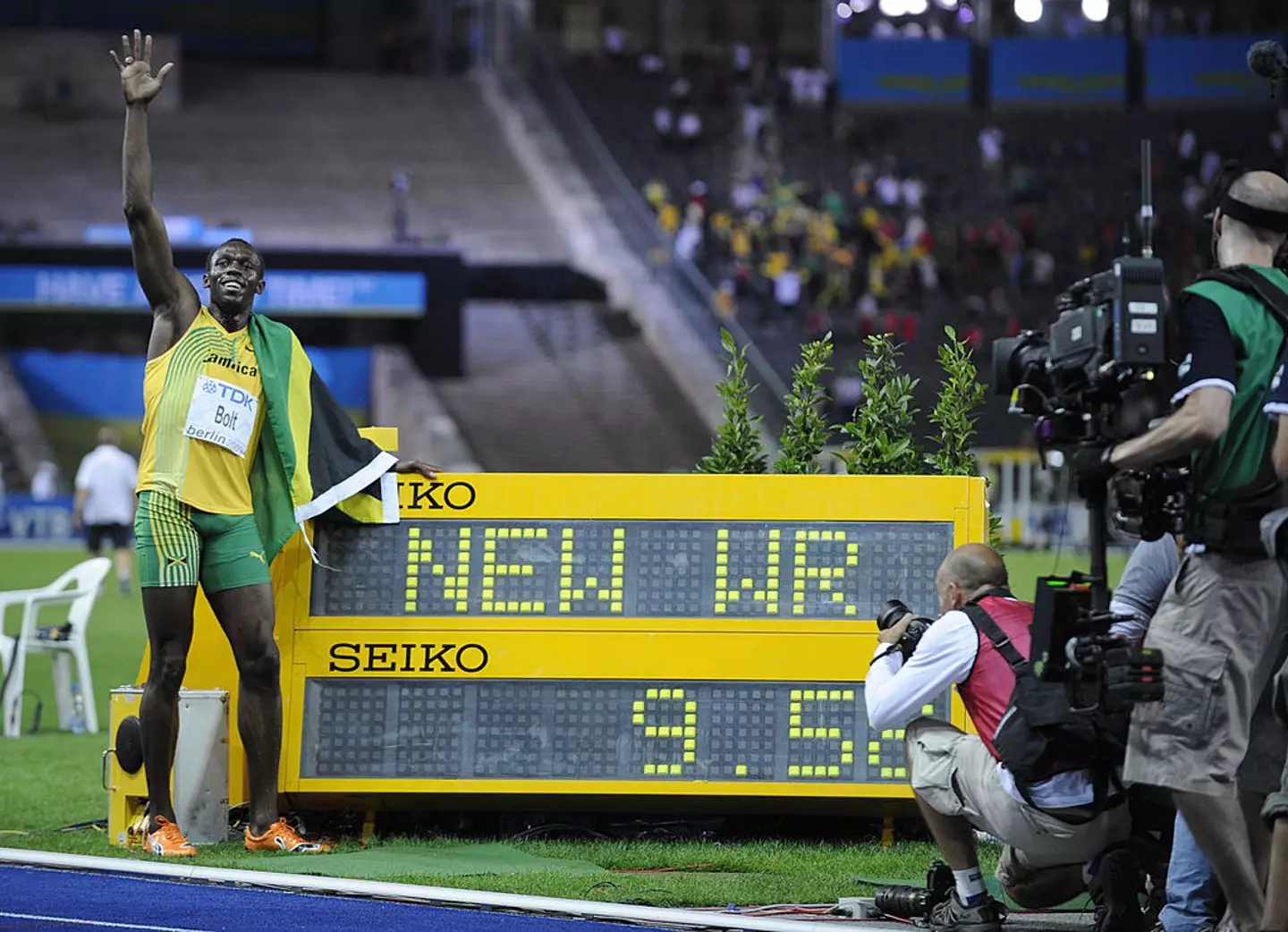 Bolt's 100m record seems in-tact... for now (OLIVIER MORIN/AFP via Getty Images)