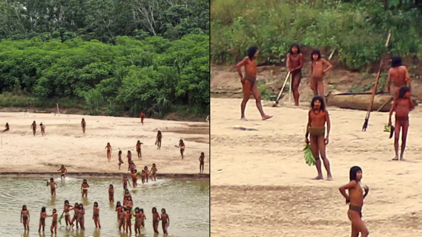 Rare footage shows world’s most isolated and uncontacted tribe breaking cover weeks before bow and arrow attack killing two
