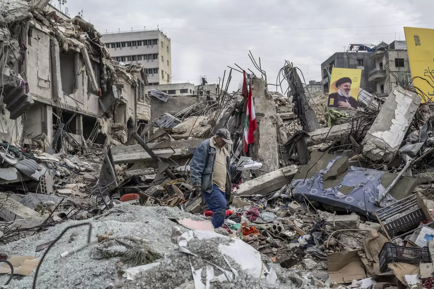 Areas of Lebanon were devastated by Israeli airstrikes (Murat Sengul/Anadolu via Getty Images)