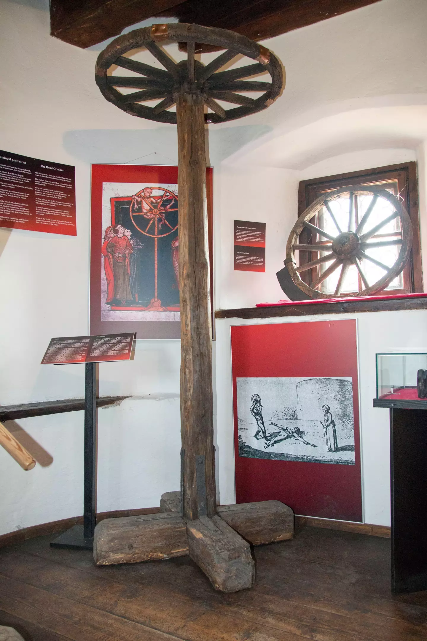 The wheel could also be propped up on a large pole.