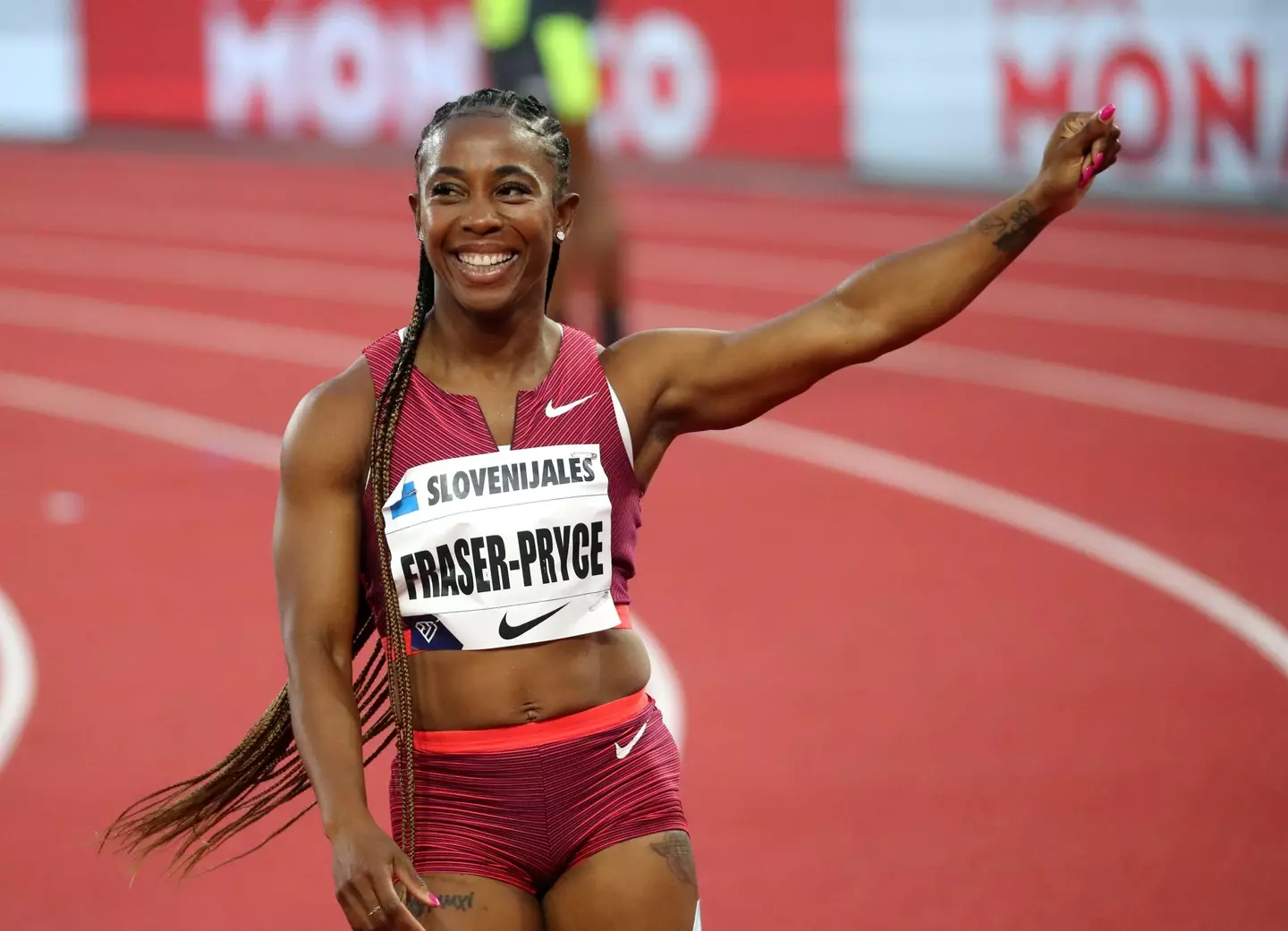 It seems the Olympian is just as competitive on the school track!