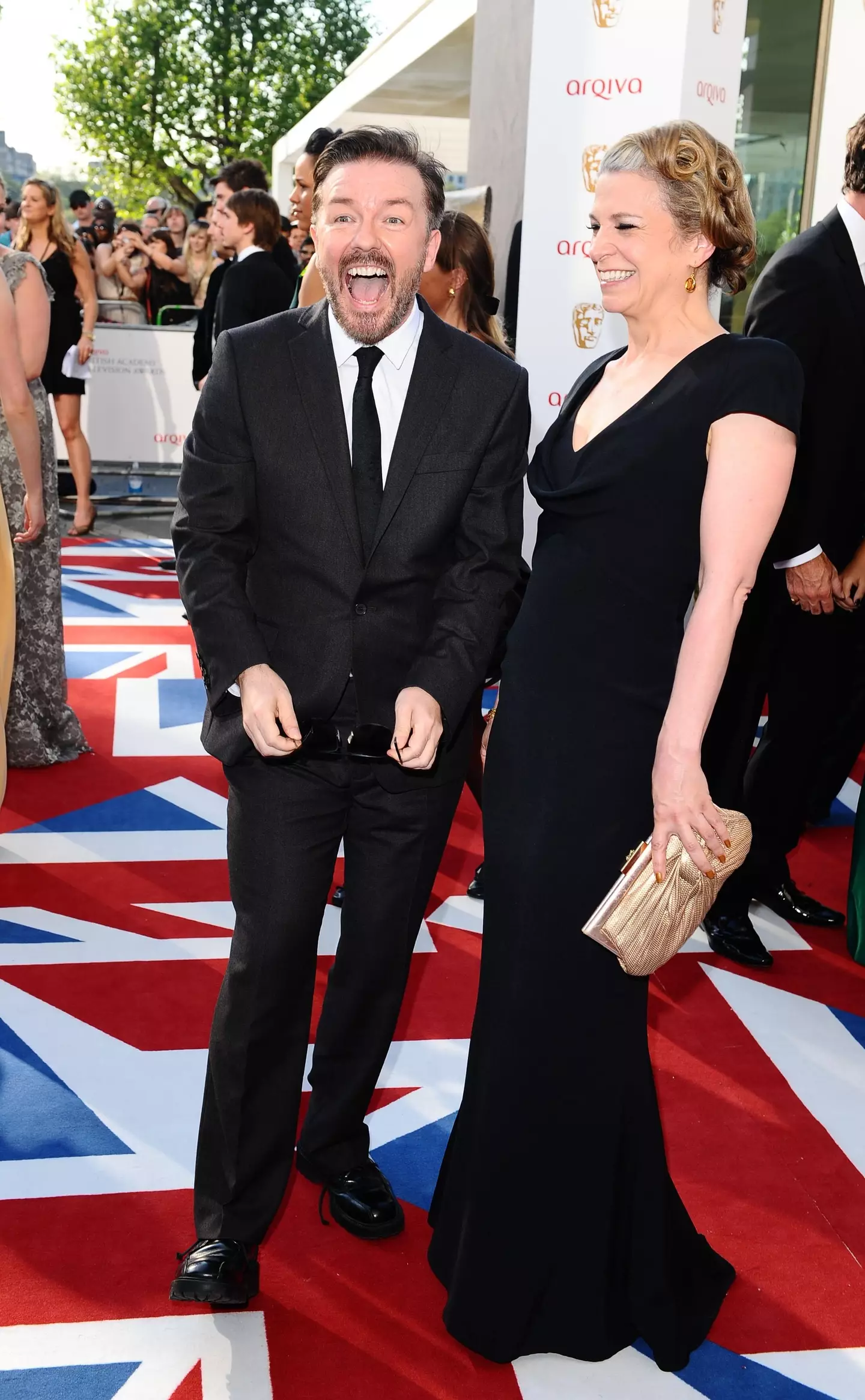 Ricky Gervais and his long-term partner Jane Fallon have been together since they met at university.