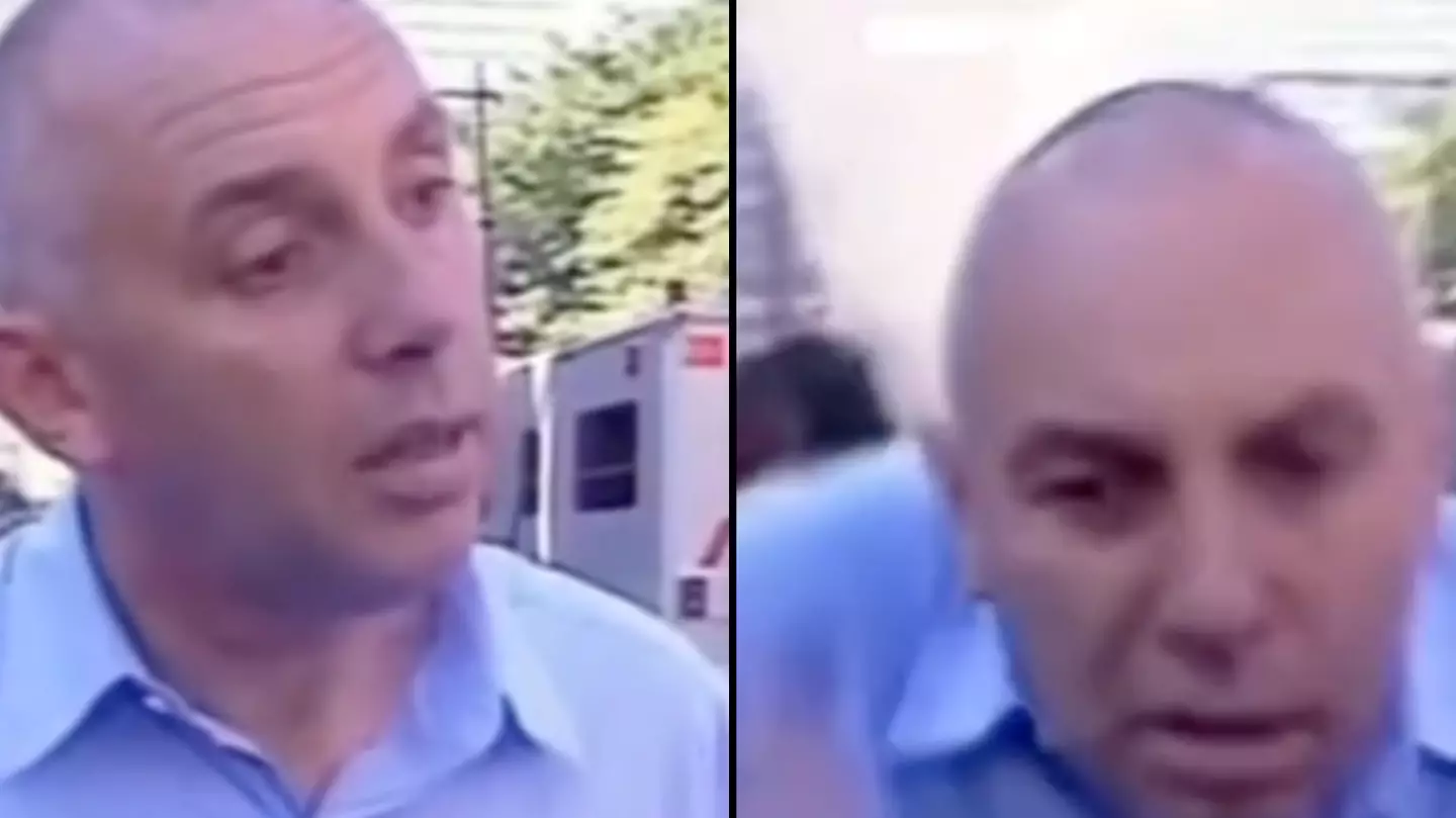 Harrowing 9/11 footage shows World Trade Centre collapse while man is being interviewed by BBC