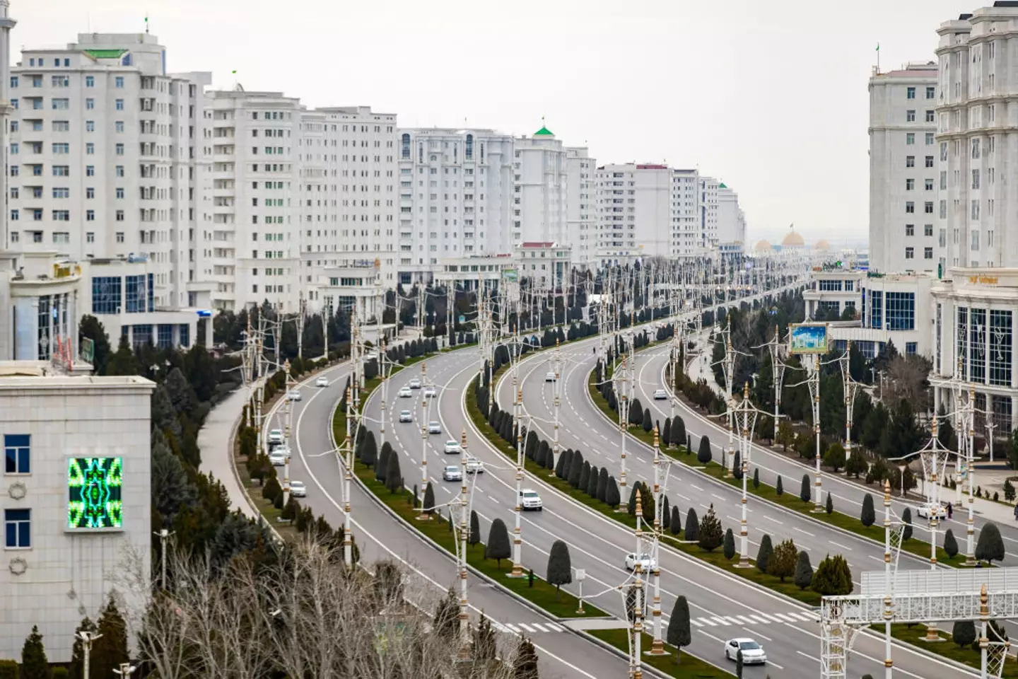 The cars in the capital city are all white, it's the rules (STRINGER/AFP via Getty Images)