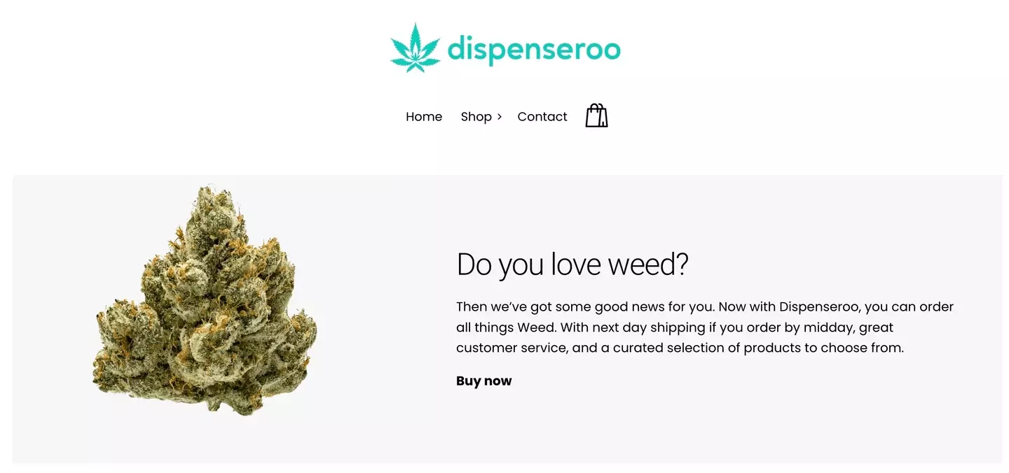 Customers are seemingly able to purchase weed on the clear web through the site.