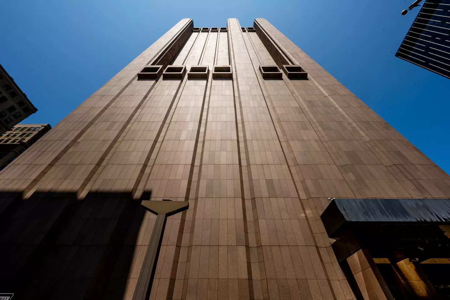 Besides the entrance there are no windows at all on this building (Roy Rochlin/Getty Images)