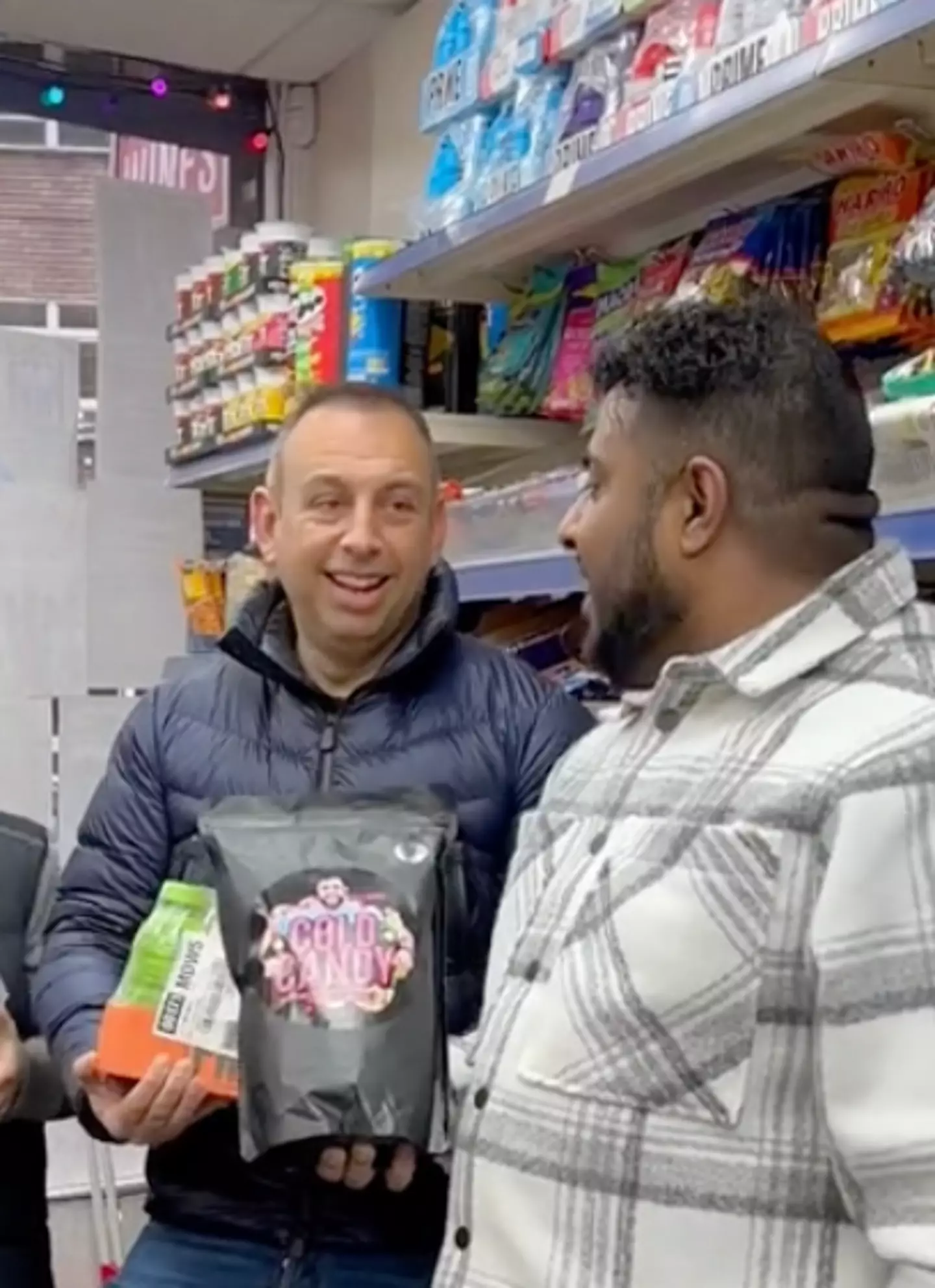 The shopkeeper threw in a free bag of cold candy.